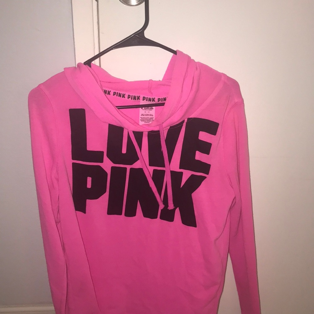 pink victoria’s secret hoodie